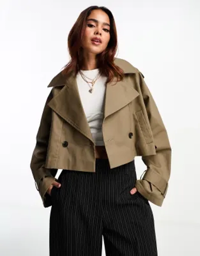 ASOS DESIGN - Trench-coat court - Olive