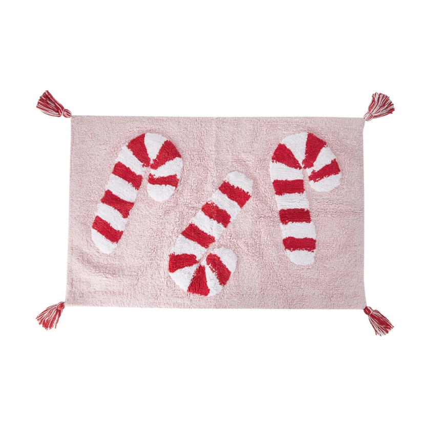 Candy Cane Bath Mat - Pink