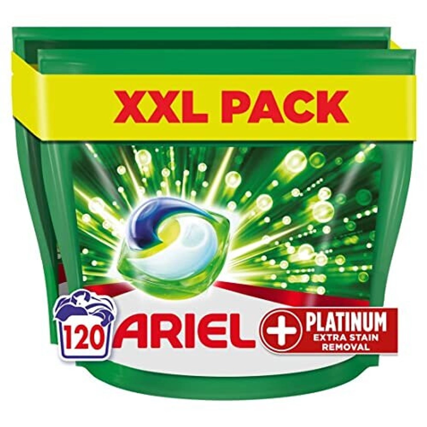 Ariel All-in-One Platinum PODS Washing Liquid Laundry Detergent Tablets / Capsules, 120 Washes (60 x 2) with Extra Stain Removal For Extra Hygiene on OnBuy