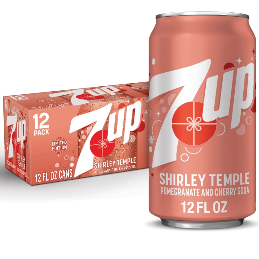 7UP Caffeine Free Shirley Temple Pomegranate and Cherry Flavored Soda Pop, 12 fl oz cans, 12 pack - Walmart.com