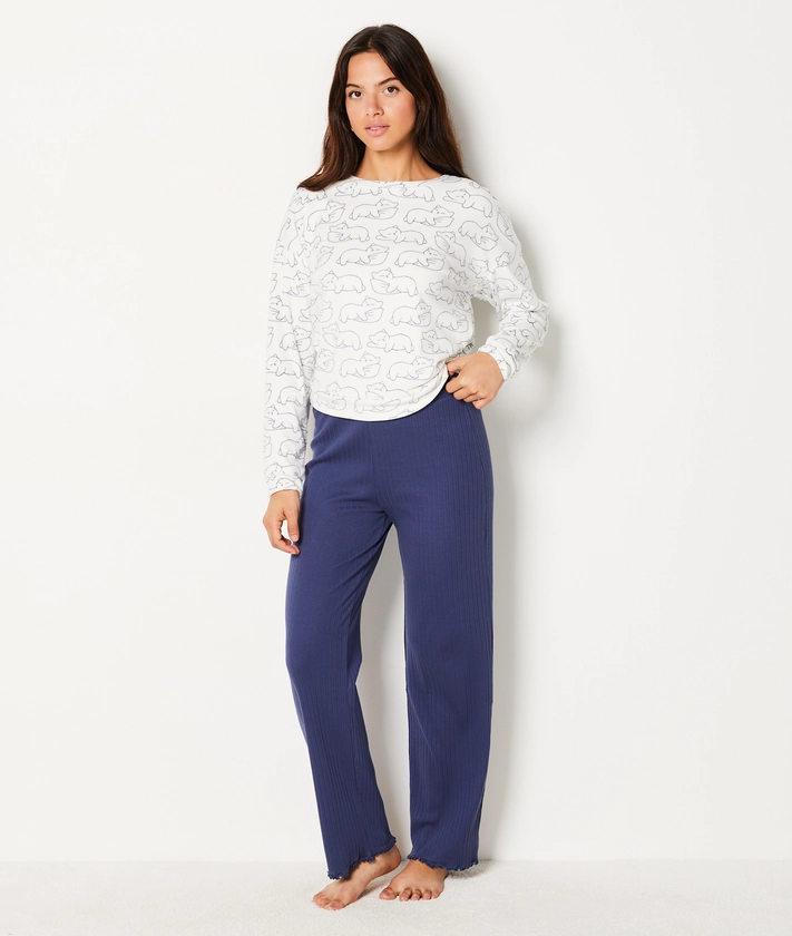 Pantalon de pyjama en maille pointelle COTON - ETAM