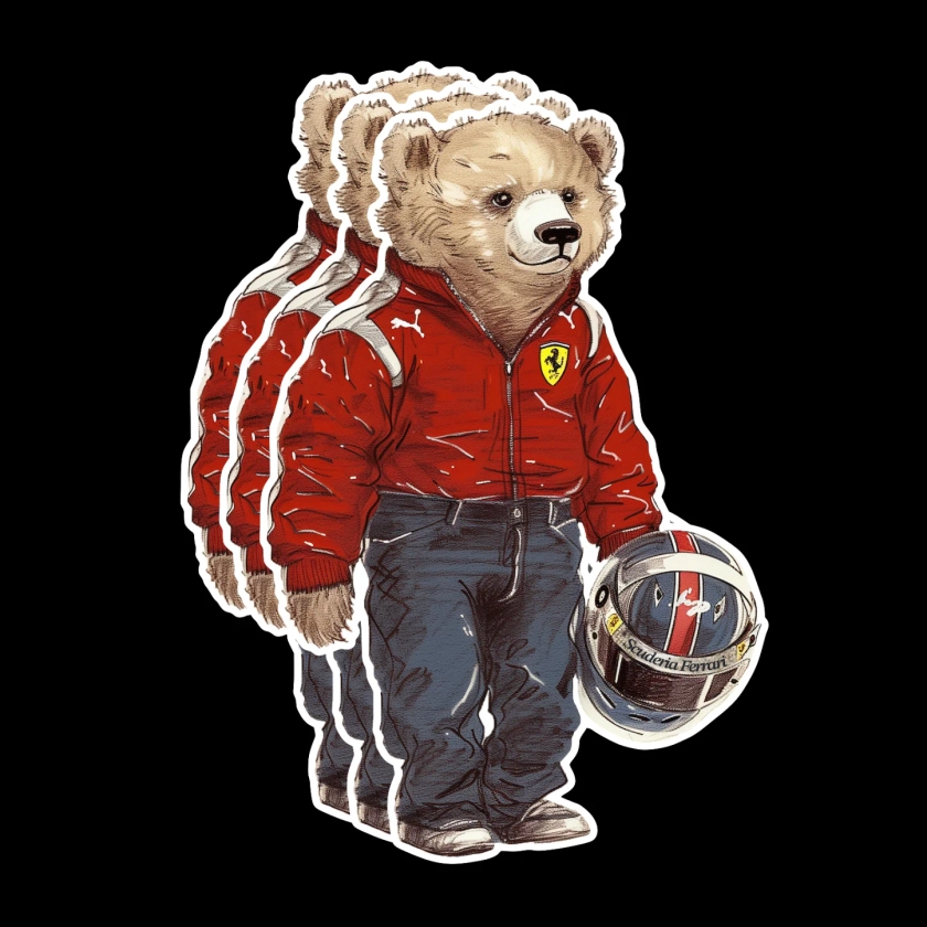 "Red Bear" Sticker by Nude Canvas