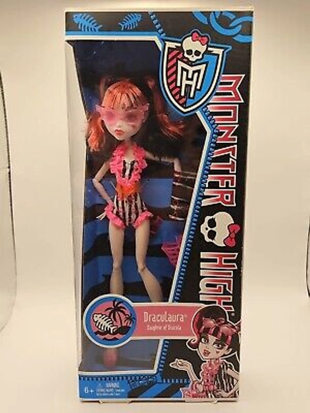 MONSTER HIGH Swim Class DRACULAURA Daughter of Dracula Doll Mattel 2012