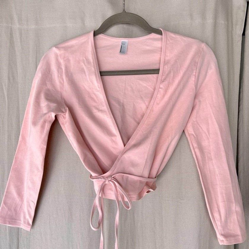 American Apparel Pink Ballet Wrap Top/Cardigan