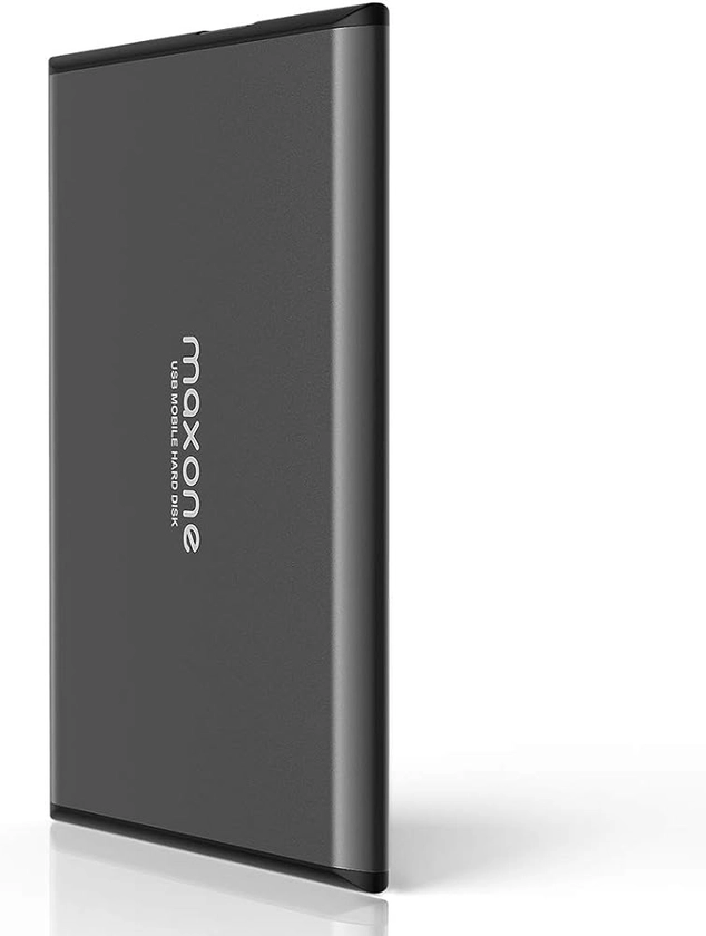 Disques durs externes 500Go - 2.5'' USB 3.0 Ultra Fin Tout-Aluminium Stockage HDD pour Xbox One, PS4, PC, Mac, Laptop, Ordinateur de Bureau/ Portable, Wii U, TV, Windows(Gris)