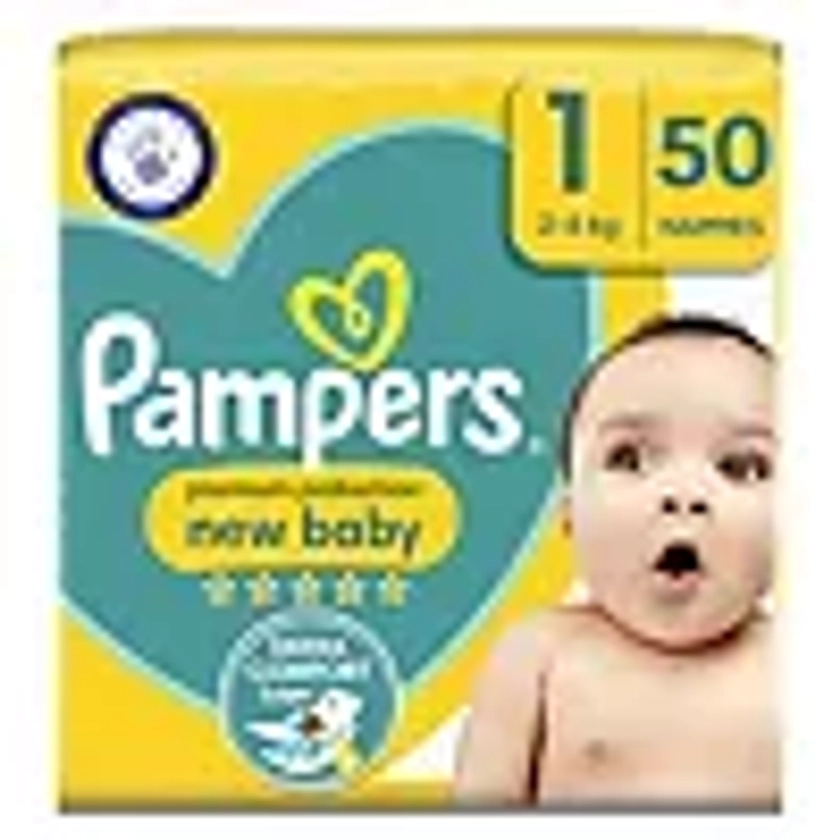 Pampers New Baby Size 1, 50 Nappies, 2kg-5kg, Essential Pack | Boots