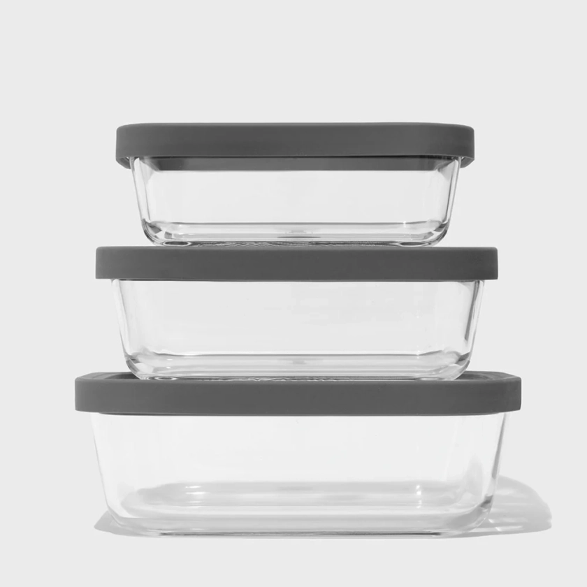 Rectangle Glass Food Storage Containers (3pc)
