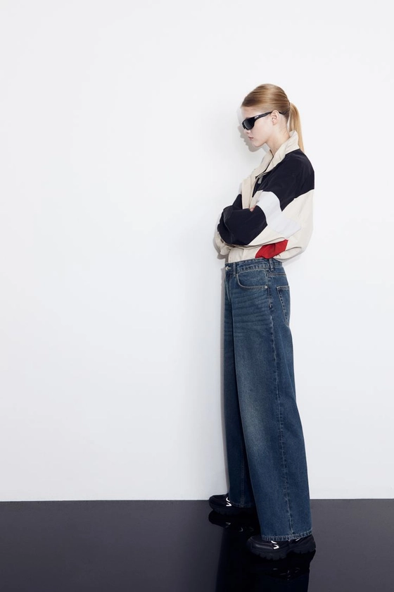 90s Baggy High Jeans - Dark denim blue - Ladies | H&M US