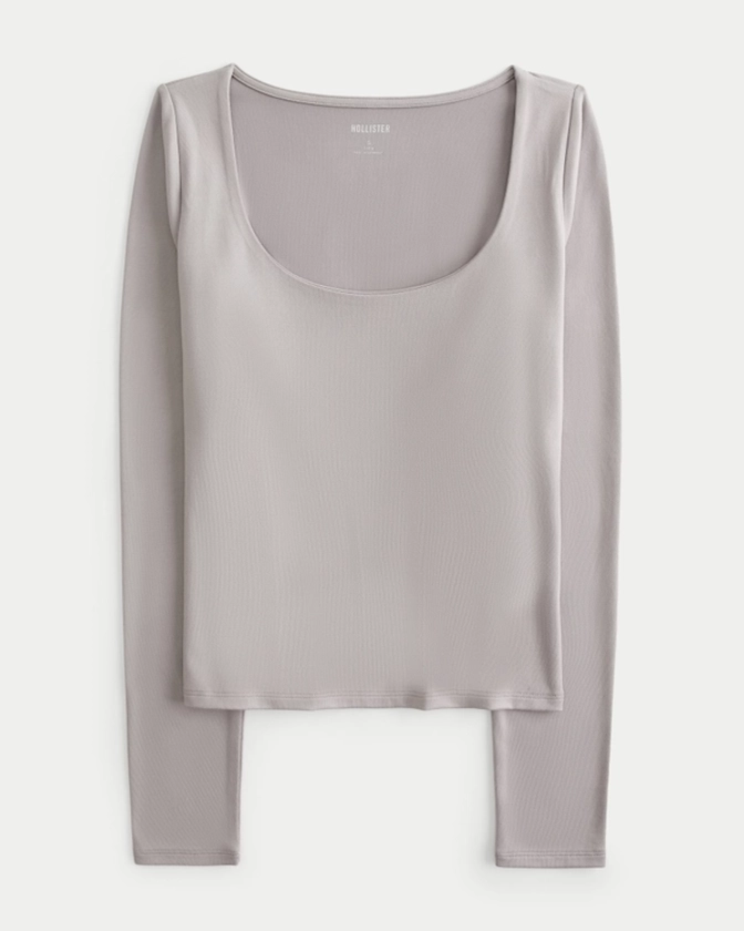 Women's Soft Stretch Seamless Fabric Scoop Top | Women's Tops | HollisterCo.com