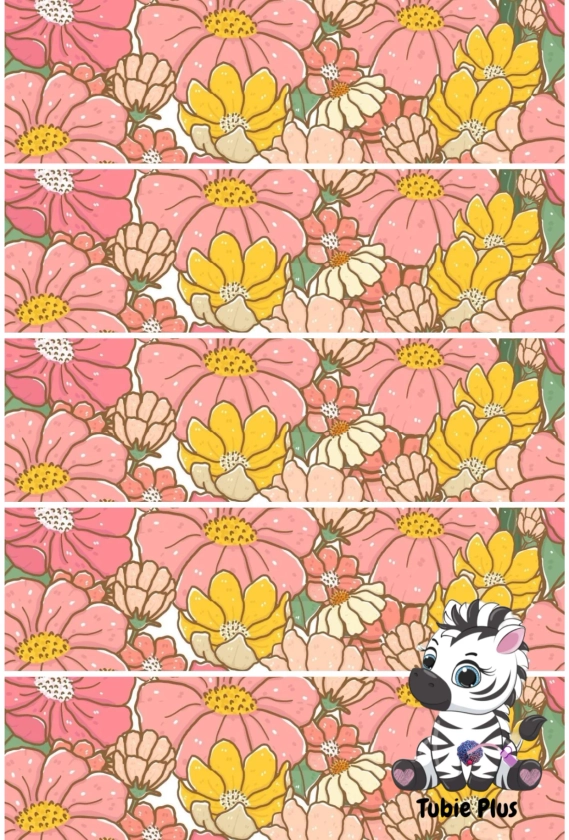 Retro Floral Print Strip | Full | Small