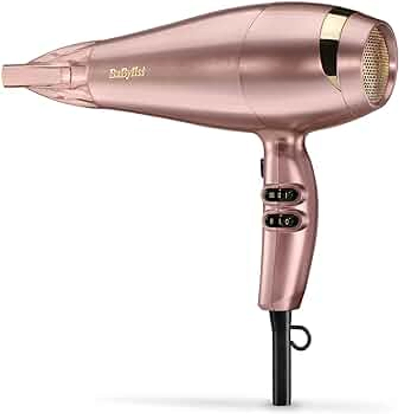 BaByliss - 5336PE - Sèche-cheveux Rose Gold 2100 - Fonction ionique et technologie aérodynamique de pointe pour un séchage ultra-rapide, Coloris ultra-tendance Rose Gold