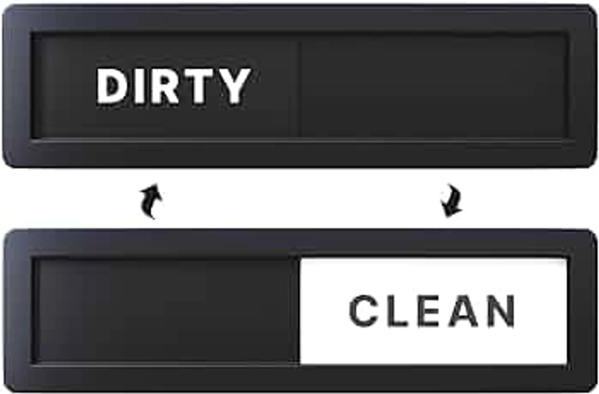 Mini Dishwasher Magnet Clean Dirty Sign - 3.9 x 1.1 inches - Extra Small Size - Slide Indicator Strong Magnetic Kitchen Gadgets - New Home Essentials - Countertop Dishwashers - Matt Black