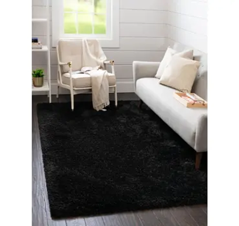 Onyx Black 6' x 9' Infinity Shag Rug | Rugs.com