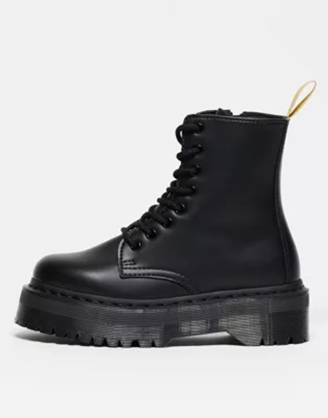 Dr Martens Vegan Jadon II mono boots in black felix rub off | ASOS
