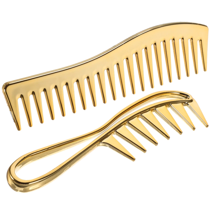 2pcs Wide Tooth Detangler Combs Styling Combs Men Women Combs Hair Styling Comb