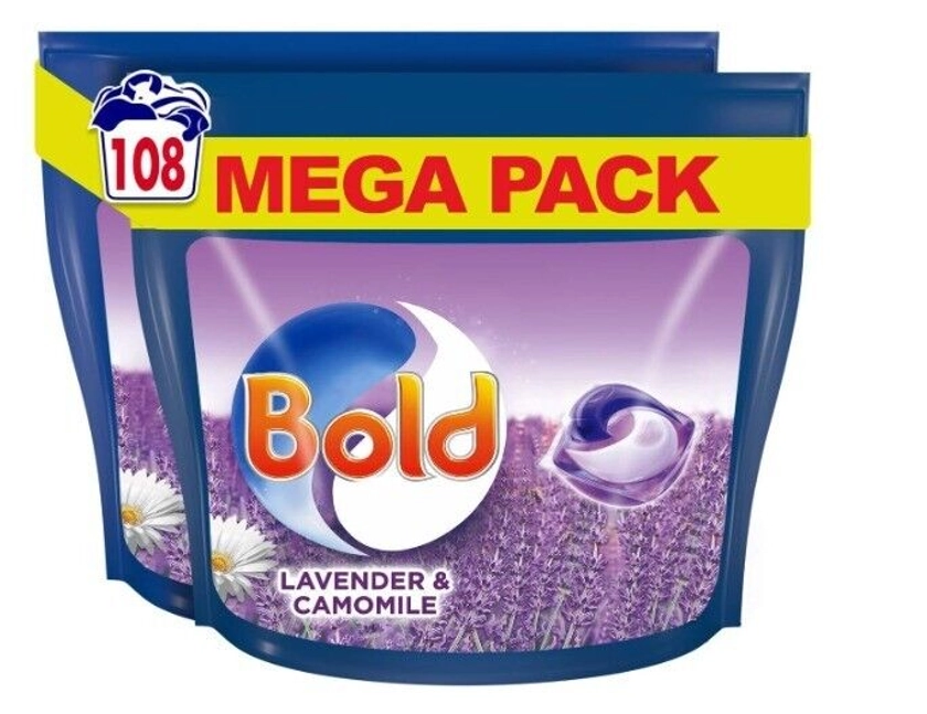 Bold All-In-1 Pods Washing Liquid Tablet Capsules, Lavender and Camomile 108