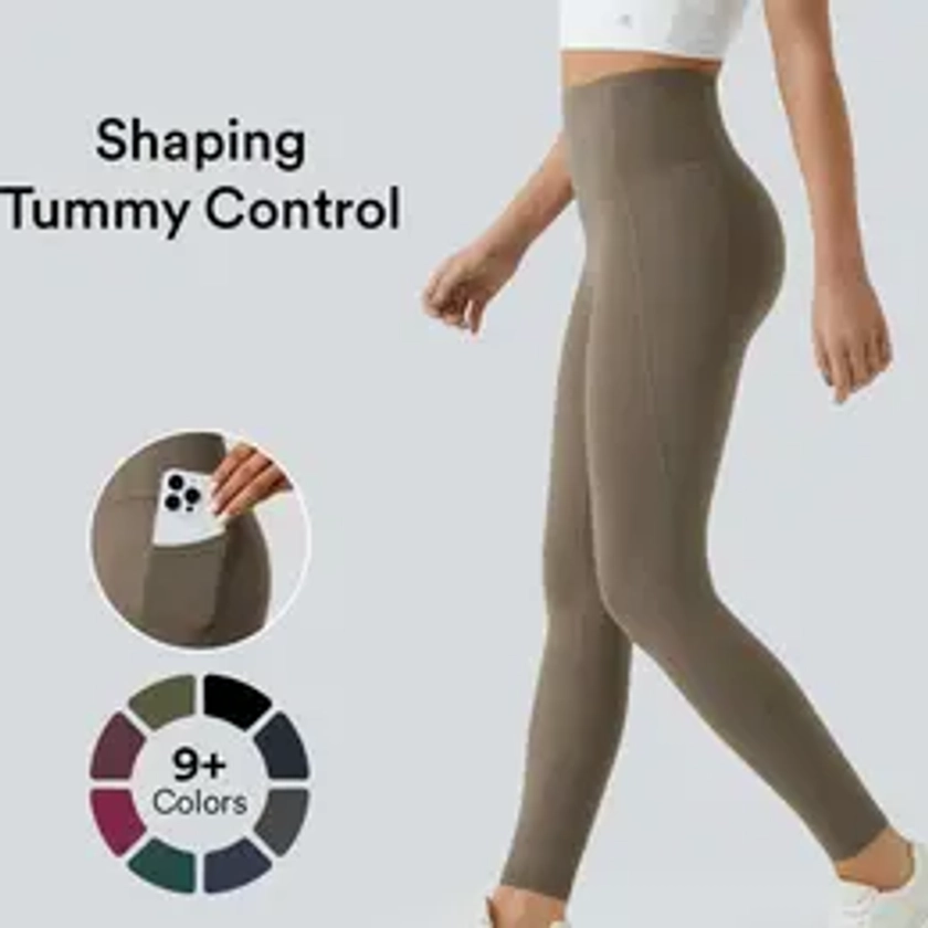 Halara SoCinched High Waisted Tummy Control Side Pocket Shaping Training Leggings