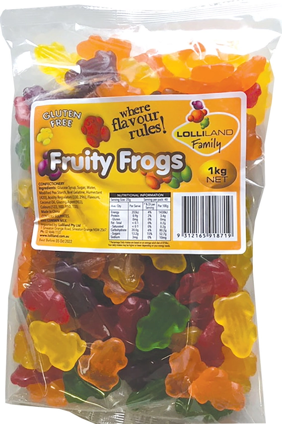 Fruity Frogs - Mixed colours - Gluten Free Lollies 1kg