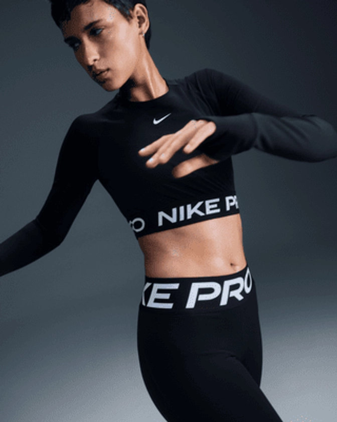 Maglia corta a manica lunga Dri-FIT Nike Pro – Donna