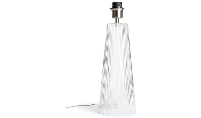 Buy Habitat Le Marais Ribbed Glass Table Lamp Base Only - Clear | Table lamps | Argos