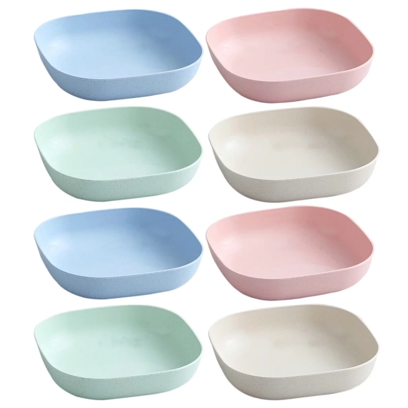 8pcs Practical Food Bowls Small Square Dishes Salad Bowls (Assorted Color)
