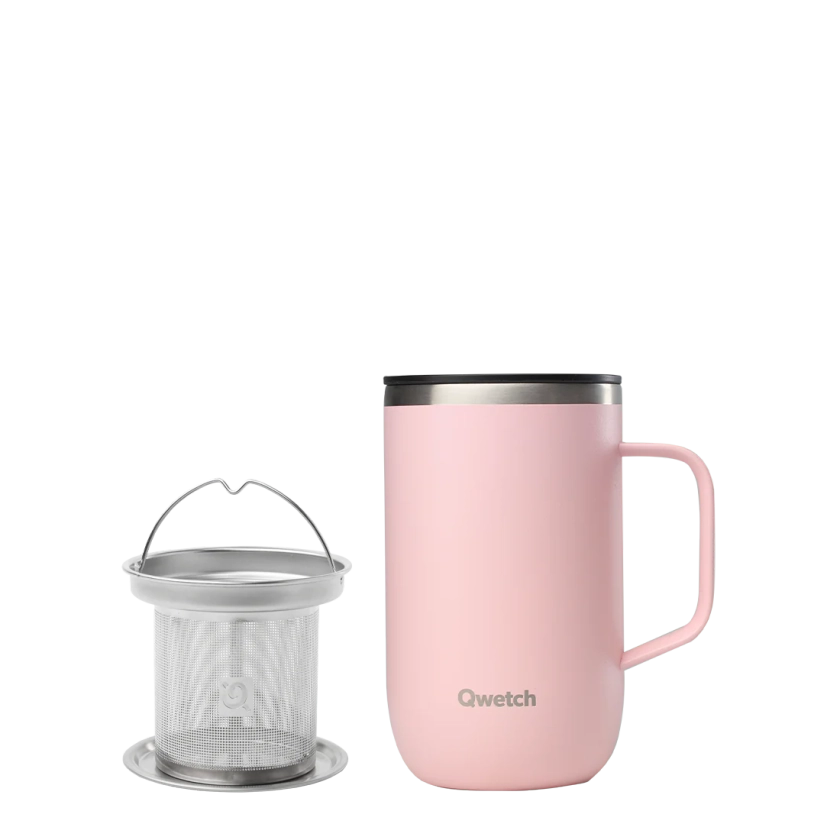 Mug Tisanière isotherme Pastel Rose - Qwetch