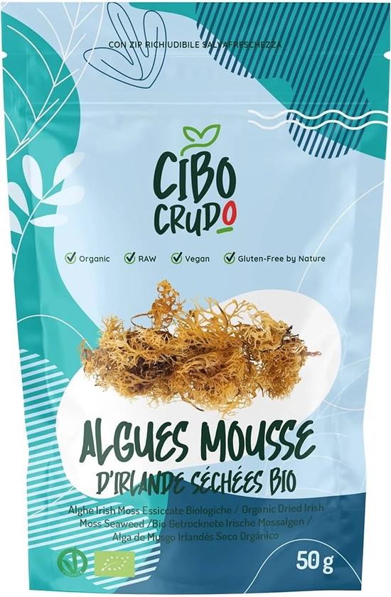 Irish Sea Moss Gel Bio - 50g. Seamoss ou Condrus Chrispus. A Utiliser Comme Epaississant ou Sushi. Riche en Iode.