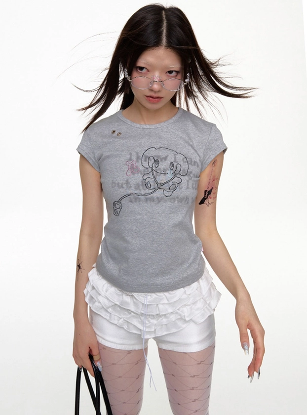 Flying Sleeve Diamond Short Sleeve T-shirt - TESTMECHANISM