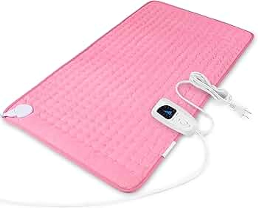 Heating Pad-Electric Heating Pads for Back,Neck,Abdomen,Moist Heated Pad for Shoulder,Knee,Hot Pad for Pain Relieve,Dry&Moist Heat & Auto Shut Off(Light Pink,33''×17'')