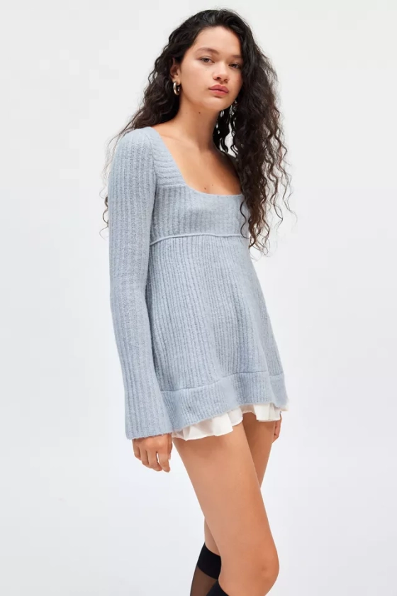 Kimchi Blue Hannah Lace Trim Babydoll Sweater