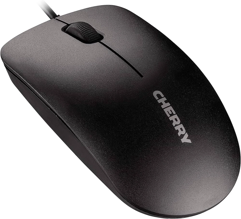 Cherry Corded Mouse. Simple Durable and Reliable Office Mouse. 3-Button with Scroll Wheel. USB Plug N Play. MC 1000