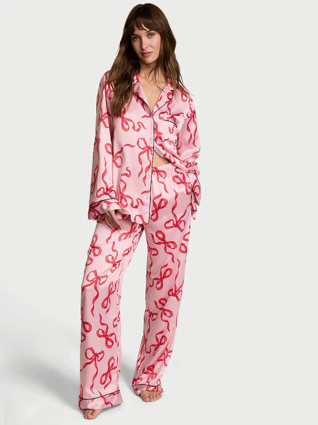 Acheter Pyjama coordonné long en satin – Commander des pyjamas en ligne 5000000279 – Victoria's Secret 