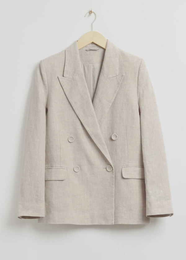 Relaxed-Fit Double-Breasted Tailored Blazer