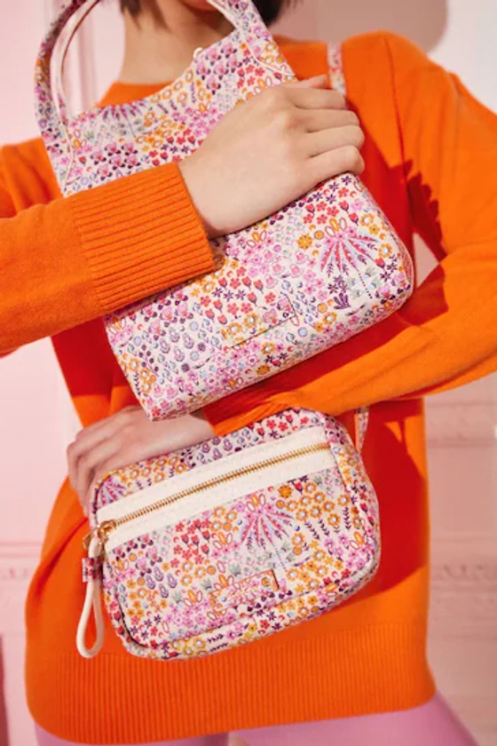 Cath Kidston Pink/Cream Ditsy Floral Utility Pocket Cross Body Camera Bag