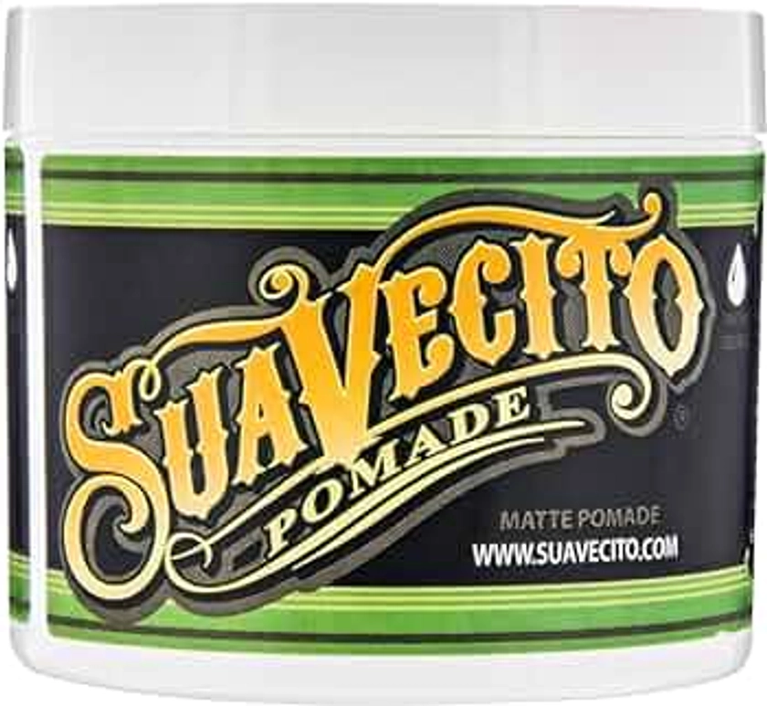 Suavecito Pomade Matte (Shine-Free) Formula 4 oz, 1 Pack - Medium Hold Hair Pomade For Men - Low Shine Hair Paste For Natural Texture Hairstyles