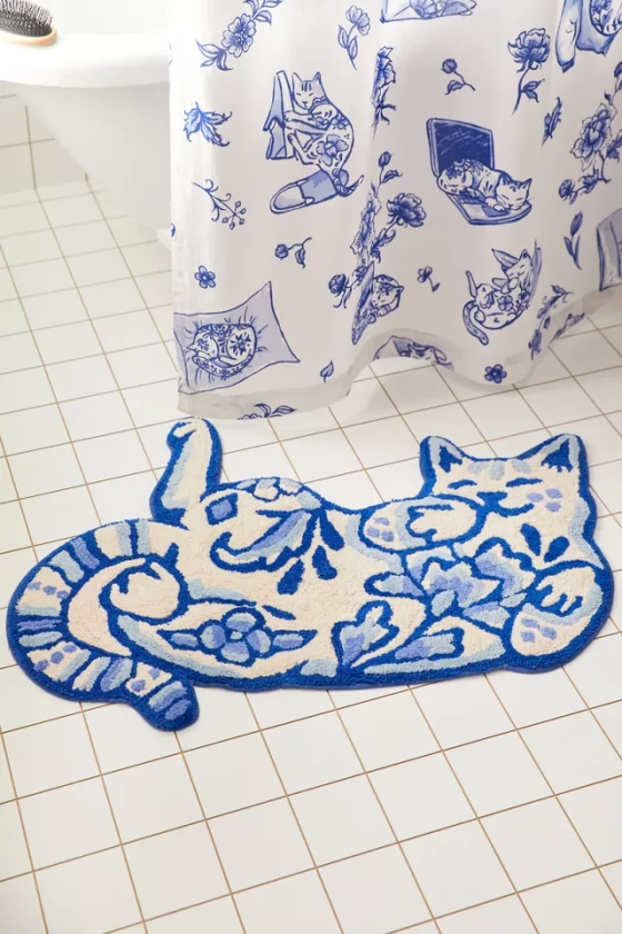 Delft Cat Bath Mat