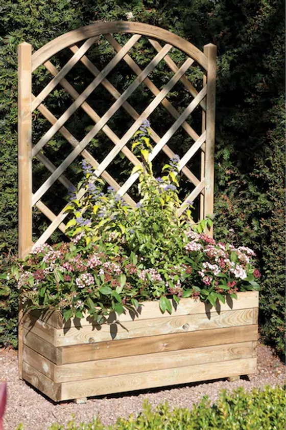 Buy Rowlinson Natural Garden Rectangular Planter With Lattice from the Next UK online shop