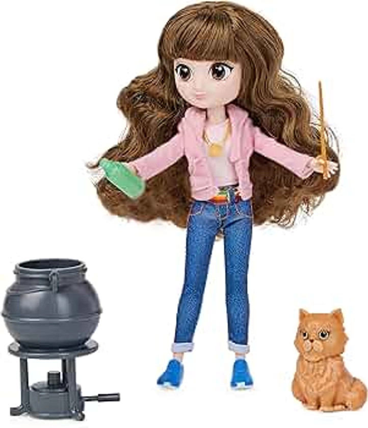 Wizarding World Harry Potter, 8-inch Brilliant Hermione Granger Doll Gift Set with 5 Accessories and 2 Outfits, Kids Toys for Ages 6 and up