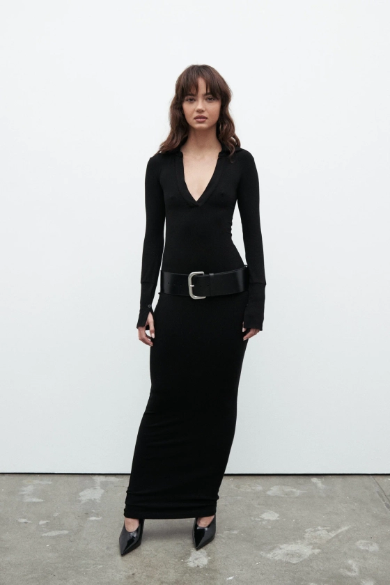 CELINE MAXI DRESS - BLACK