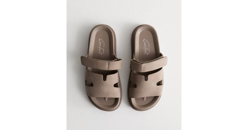 Mink Suedette Flat Sandals | New Look