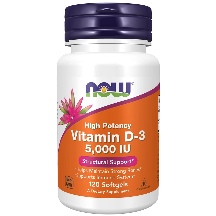 NOW Vitamin D-3 5000 IU 120 softgels