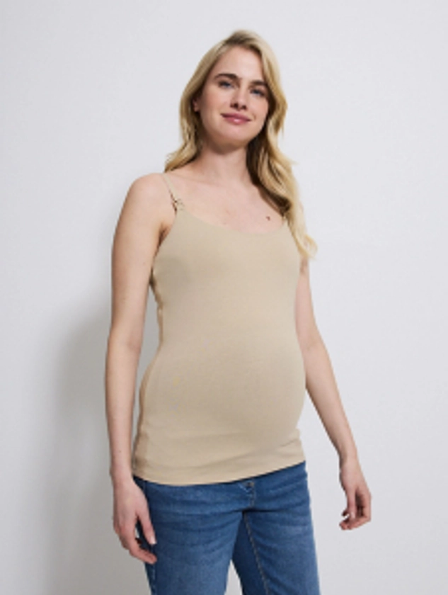 Maternity Nude Nursing Cami Vest Top