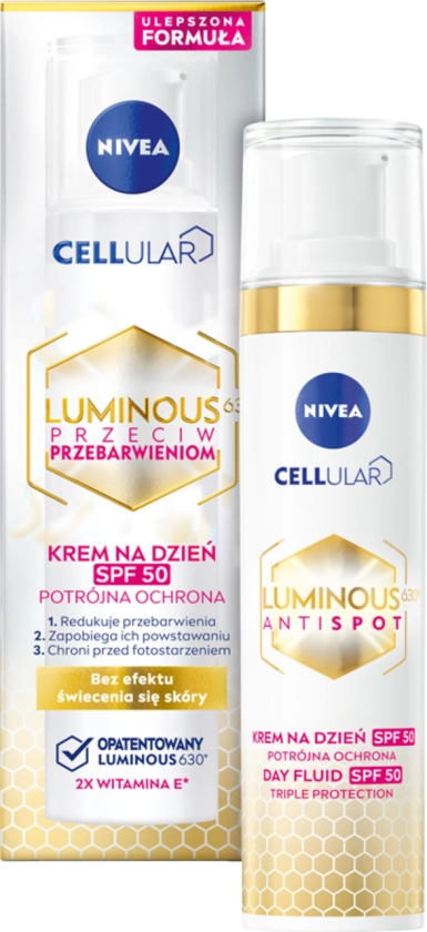 NIVEA Cellular Luminous 630 krem do twarzy, przeciw przebarwieniom, matujący, SPF 50, na dzień