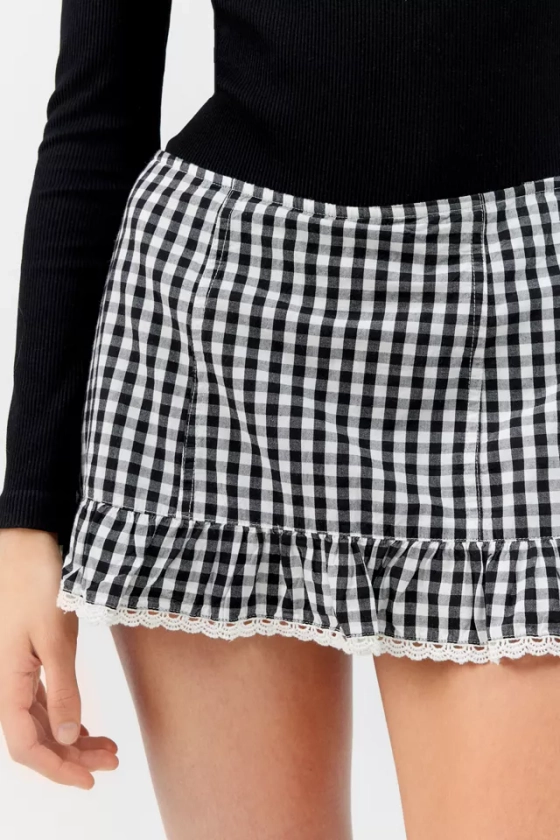 Silence + Noise Elyssa Belted Denim Micro Mini Skirt