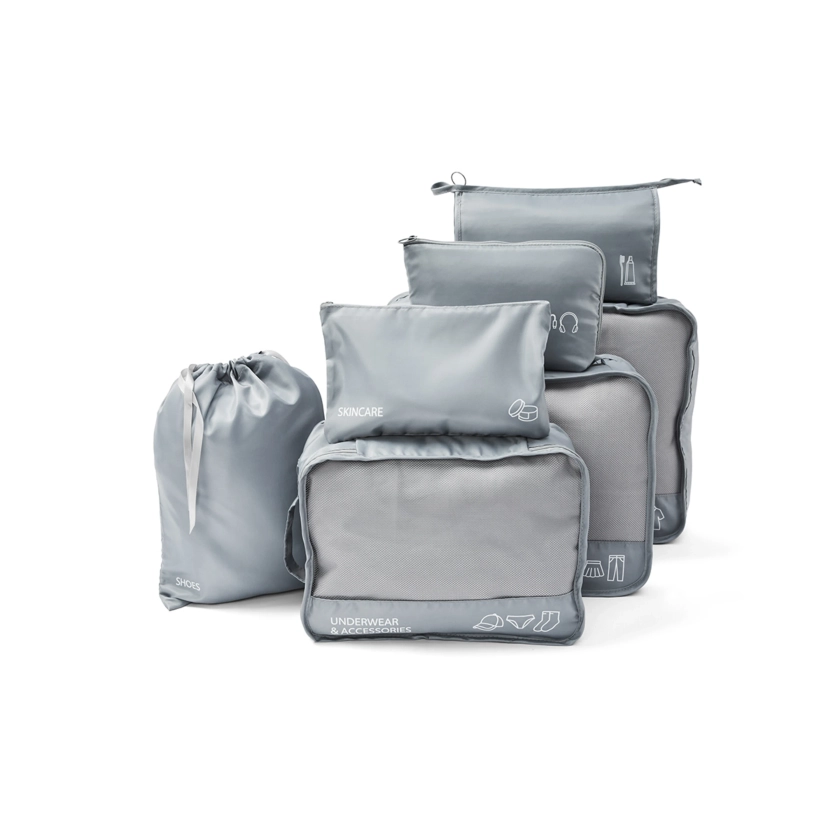 7 Piece Packing Cube - Grey