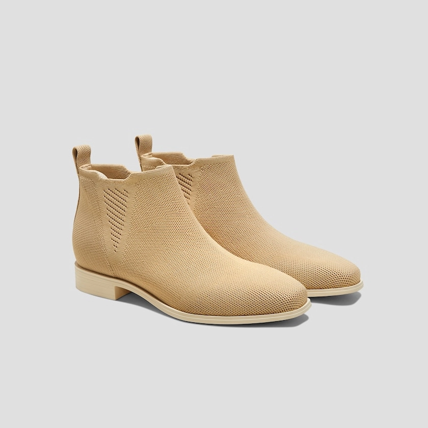 Slip-On Square-Toe Ankle Chelsea Boots (Ryan Slip-On), Nude Peach, EU35 | VIVAIA