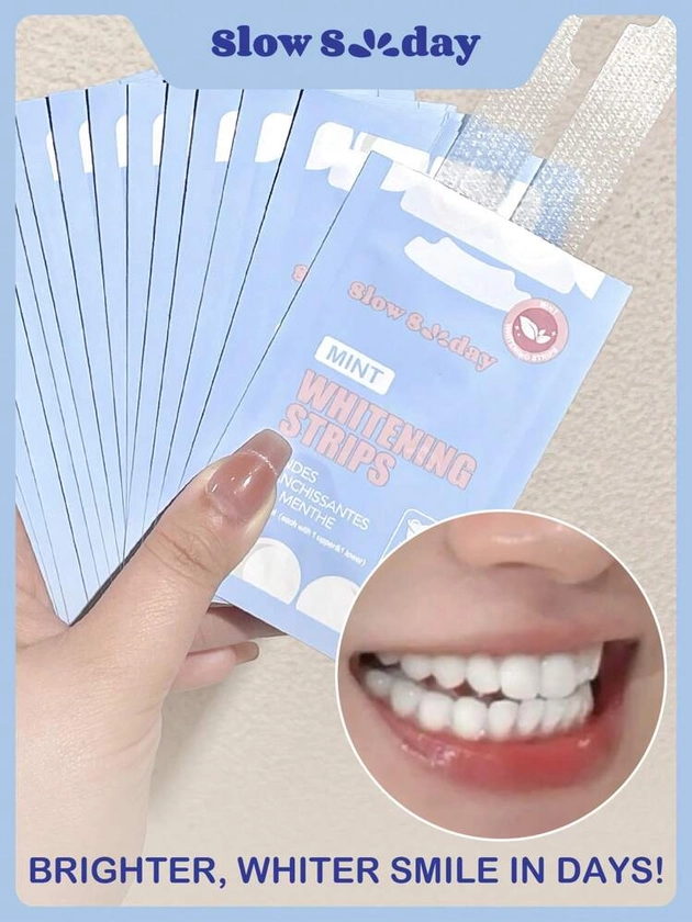 14pcs Slow Sunday Mint Whitening Strips | SHEIN UK