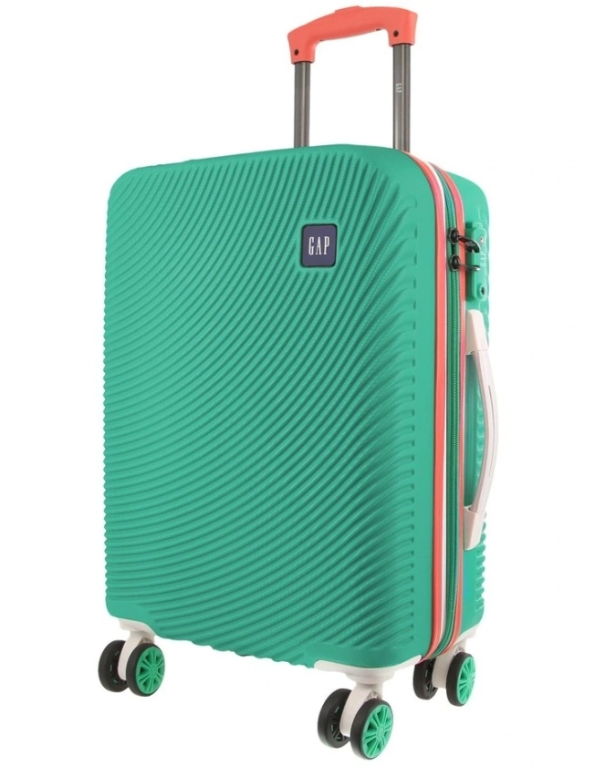 Stripe 56cm Hard-Shell Cabin Suitcase in Turquoise
