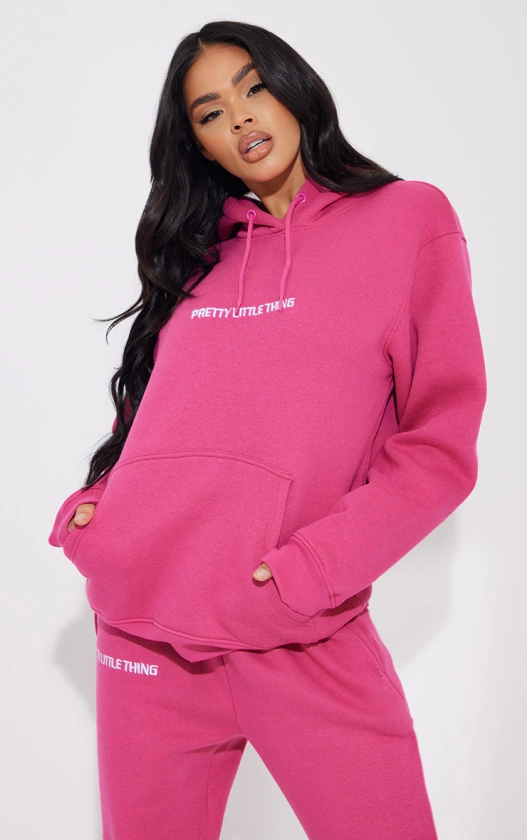 Plt Hot Pink Embroidery Graphic Hoodie