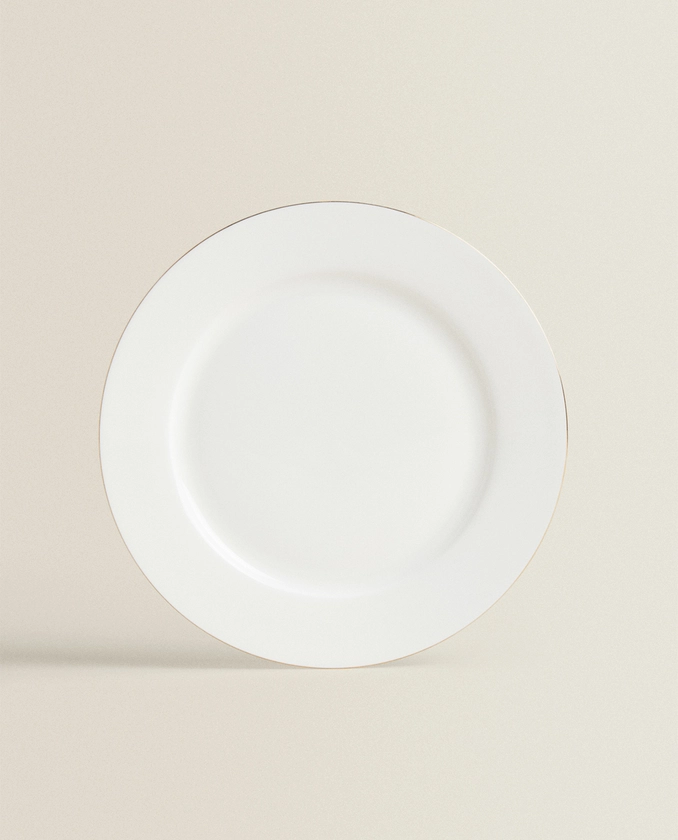 PRATO RASO BONE CHINA COM BORDA - Louça completa - SALA DE JANTAR - JOGO DE JANTAR | Zara Home Brasil | Zara Home Brasil